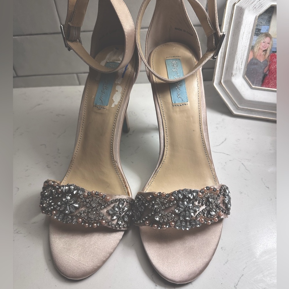 Betsey johnson Gina Womens Satin Embellished Dress Sandals
